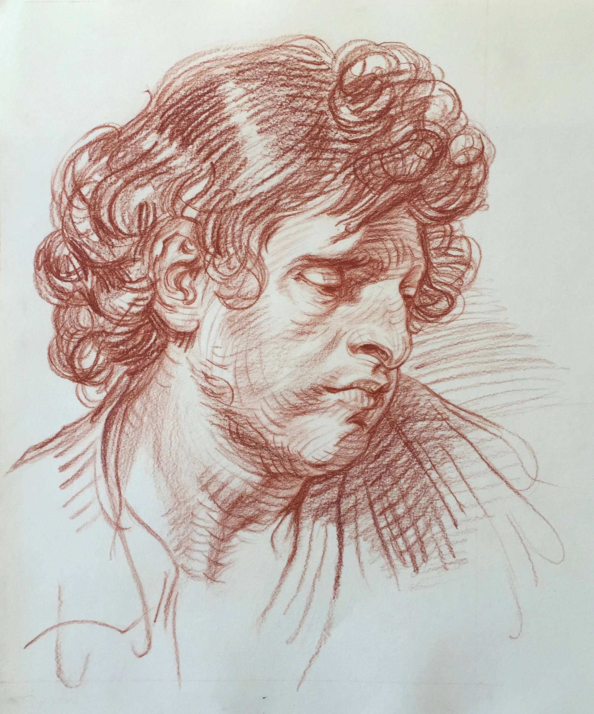 Master Copy - Head of a Man, Jean Baptiste Greuze