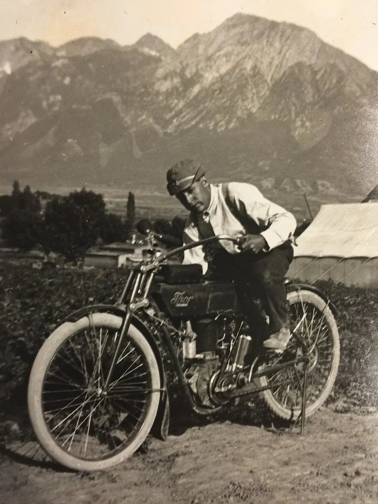 Grandpa Ben On A Thor Motorcycle