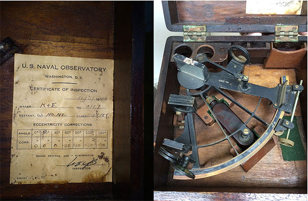 U.S. Naval Observatory K&E Serial No. 470 Sextant Mariner's Inspected 12/31/1942 No. 0107