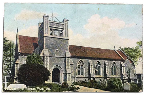 St. Mary's Church. Walton - "Christchurch" pictorial post cards "Naturette" Series. Printed in England