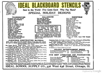 Ideal Blackboard Stencils image digitized by Google from Primary Education Volume 21 November 1913