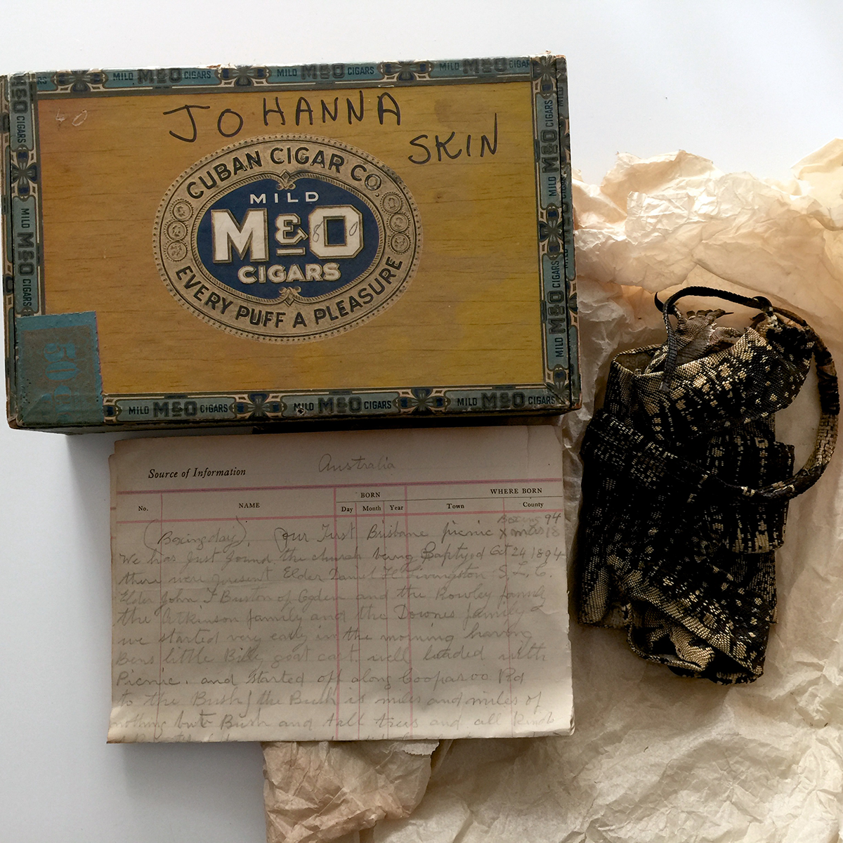 A Letter & A 121 Year Old Goanna Skin