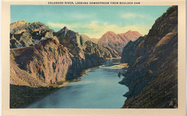 Colorado River Looking Downstream from Boulder Dam