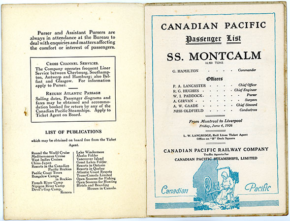 1926 S.S. Montcalm