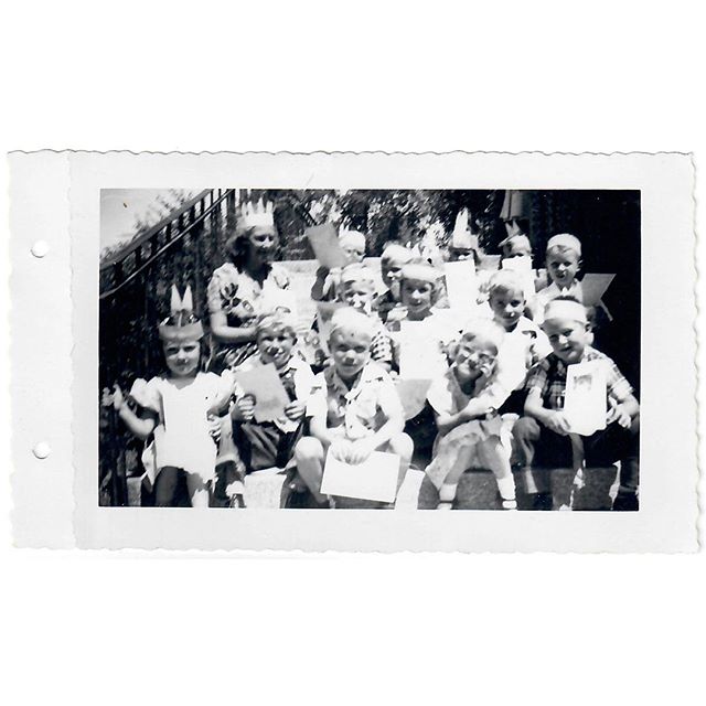 Me: What can you tell me about these kids?⠀
Dad: Never seen them before. ⠀
Me: There is a note stuck to this, &ldquo;Group 1 - 5 Year Old - Summer 1951 - Ethel Upwall Teacher &ldquo; Ring any bells? ⠀
Dad: Looks like they are wearing Indian hats with