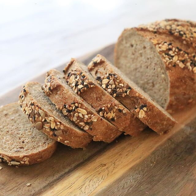 A whole lot of grains &amp; seeds! Made with French mill wholemeal wheat flour, multigrain flour, multigrain sourdough, Australian oats, pumpkin seeds, sunflower seeds, linseed, oatmeal, black &amp; white sesame seeds, natural leaven, sugar &amp; sea