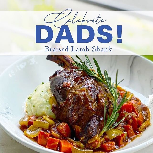 Cosy up with Dad at home this Father's Day with a scrumptious menu from us while Dad gets to feast like a king with our savoury red wine braised lamb shank, served with saut&eacute;ed vegetables and mashed potato (available only for a limited period)