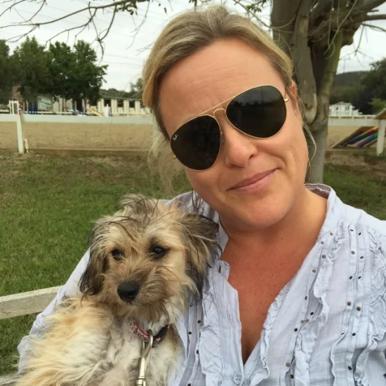 Intimate Living Interiors ' Kari Arendsen with Thrive rescue Olive Norman