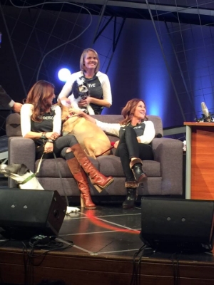 Karl with a K, in the arms of Thrive's Founder Cece Bloum.