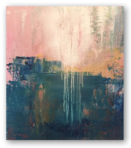 Lots o' scraping acrylic on this wood canvas to get this 36" x 36" piece to final.