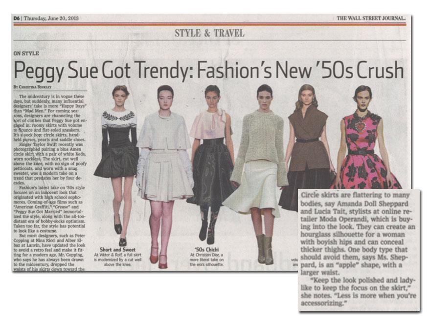 The Wall Street Journal , ‘Peggy Sue Got Trendy’ - June 2013