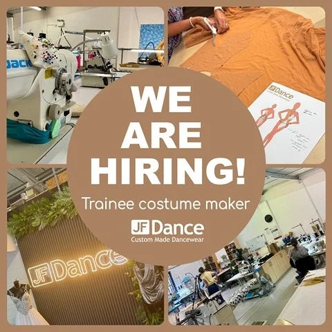 We are hiring!! 

Looking for a full time trainee to come and join our team. Learn the skills needed to work on our bespoke costumes for competitive dancers, tv, theatre and film. 

Looking for a hard working, driven individual who has an eye for det