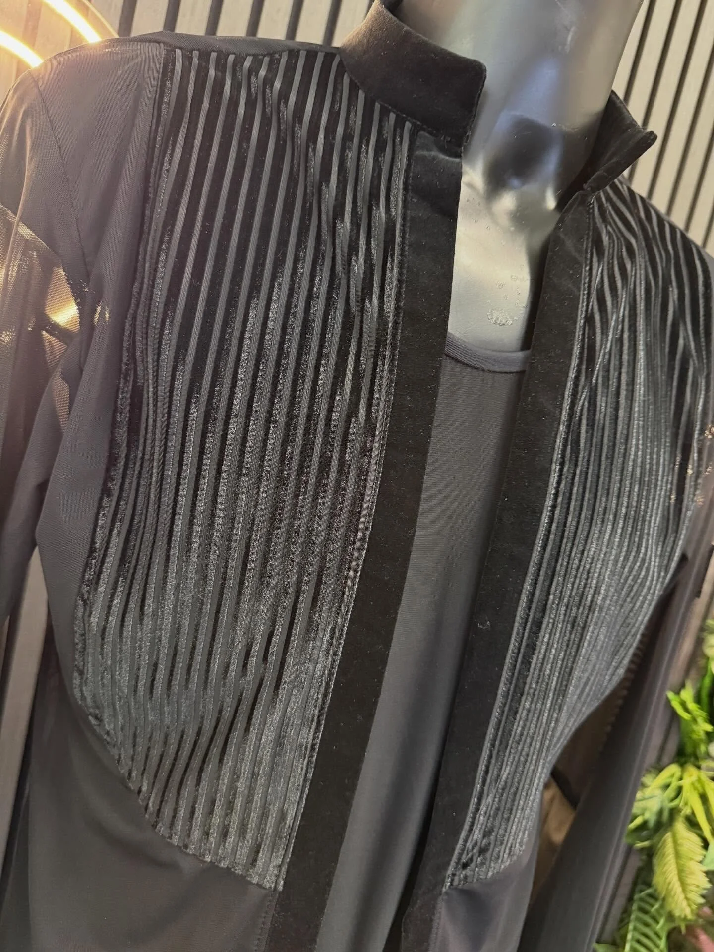 Bespoke black mesh Latin shirt with crepe undershirt and a touch of velvet! 🖤😍
