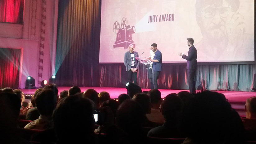  Jim Chuchu receives the Teddy Jury Award on behalf of the NEST Collective. 
