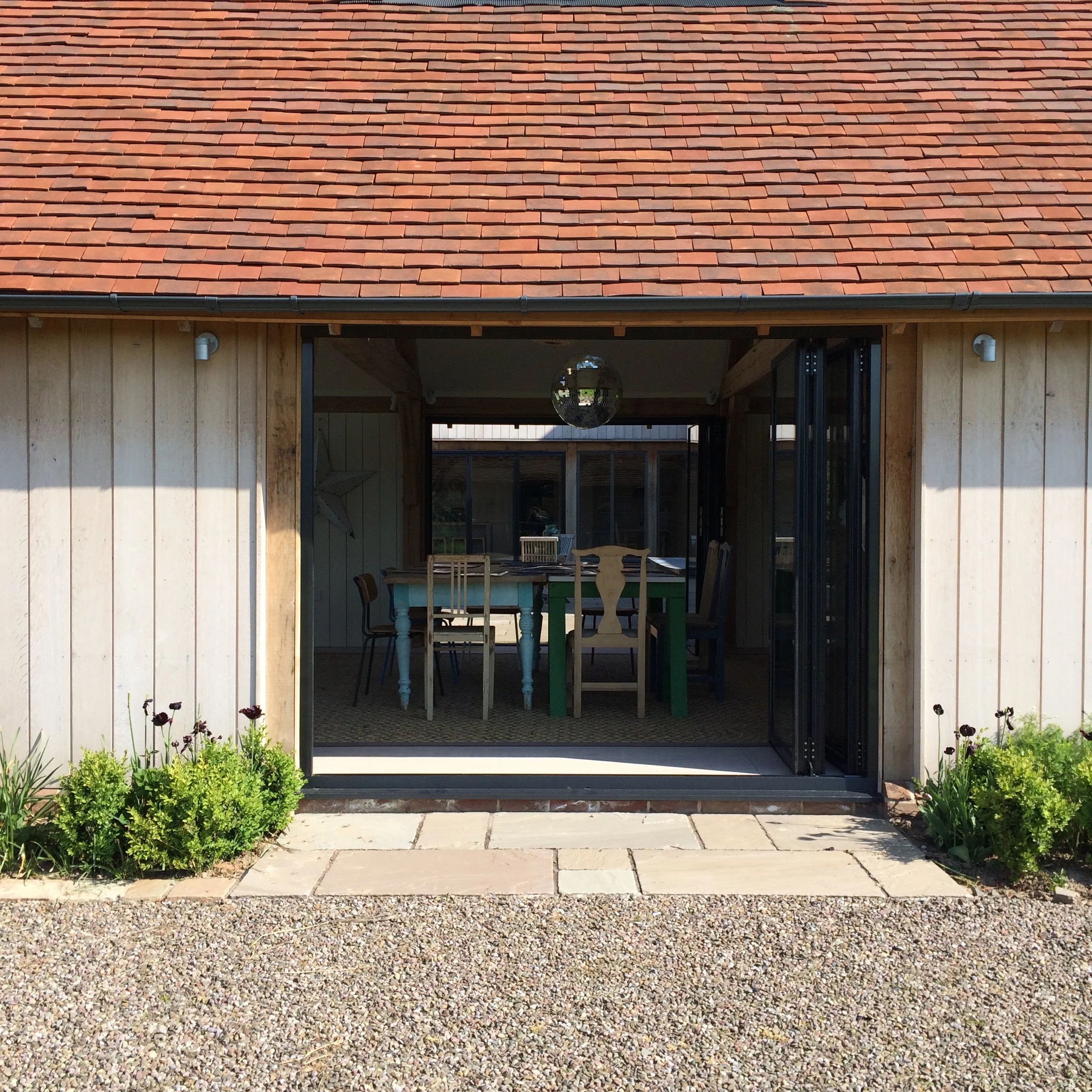 Exterior shot of the workshop space at Meadowmead, Eardisland.