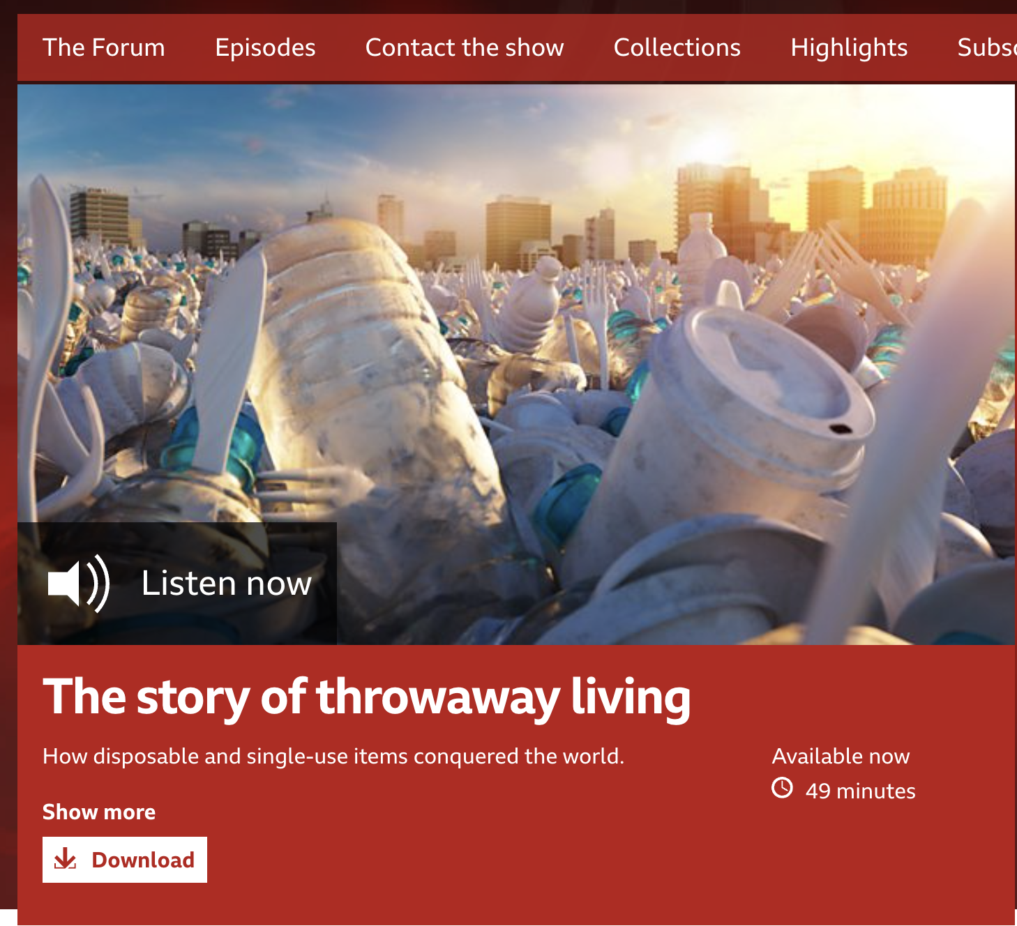 The Forum - The Story Of Throwaway Living