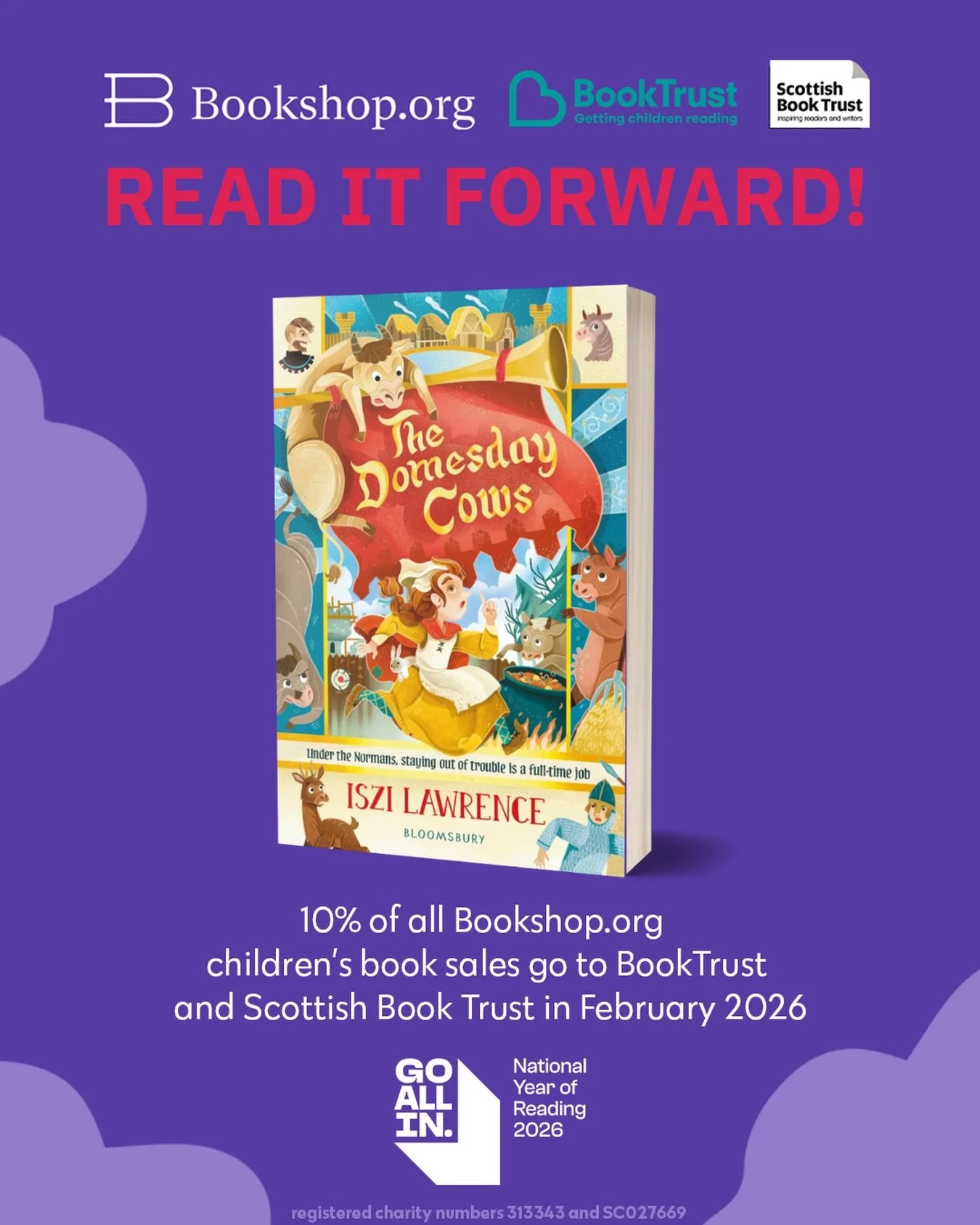 It&rsquo;s the last week of Read It Forward! Buy a children&rsquo;s book through Bookshop.org. 10% goes to independent bookshops, and a further 10% goes to BookTrust and Scottish Book Trust:  https://uk.bookshop.org/p/books/the-domesday-cows-iszi-law