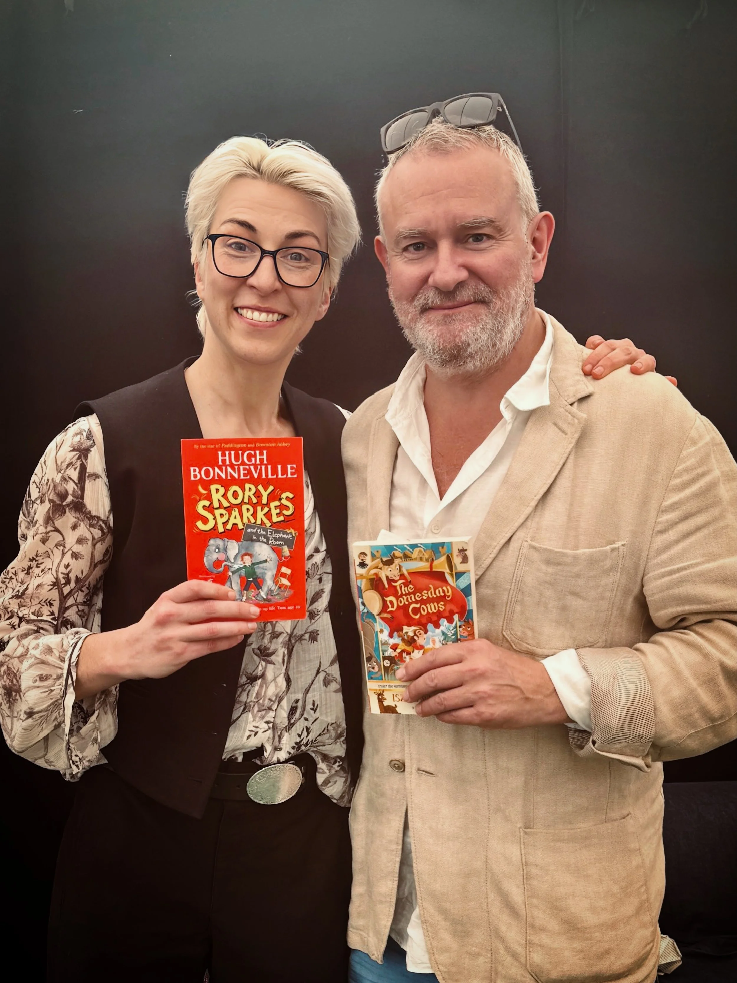 Just a couple of @bloomsburychildrens children&rsquo;s authors hanging backstage @hayfestival. #casual 

@bonhughbon&rsquo;s book Rory Sparkes and the Elephant In The Room is a fun charming tale of bizarre neighbours and very different kids coming to
