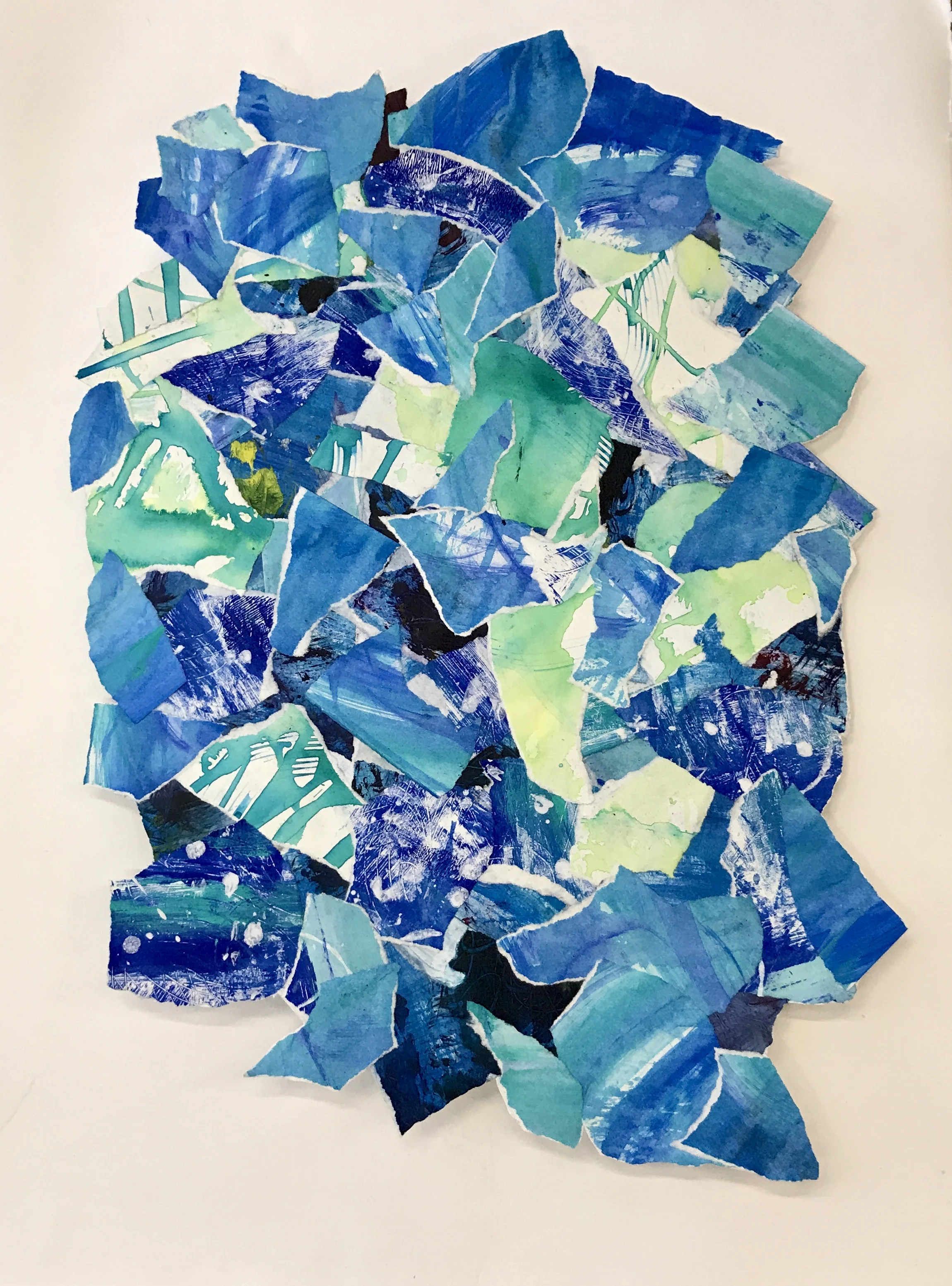 Santorini. Mixed Media Collage on Paper. July 2017.
