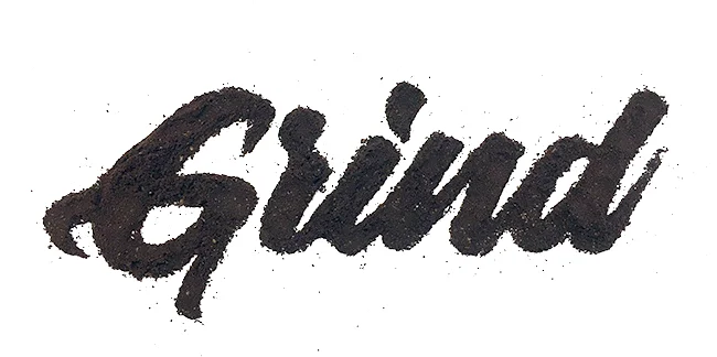Ground coffee on paper