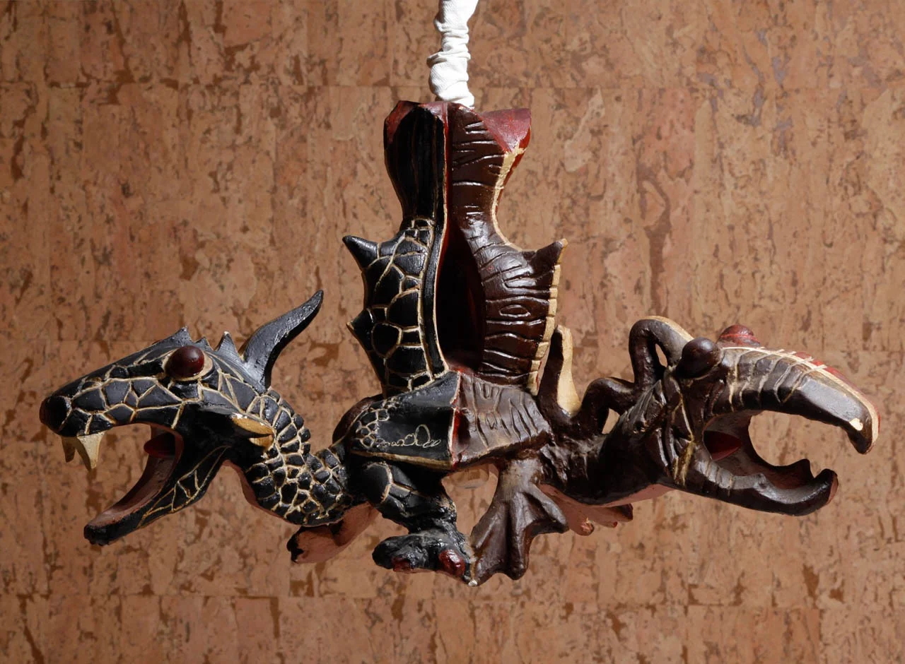 terracotta fire breathing dragons chandelier