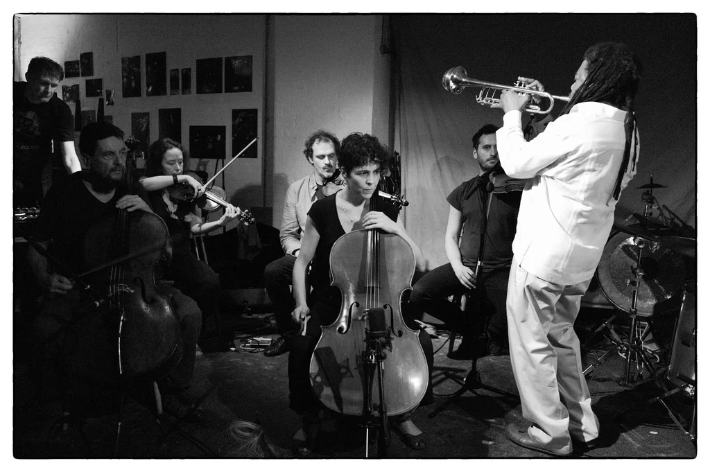 Marcio Mattos, Hardedge, Alison Blunt, Paloma Carrasco, Luiz Moretto, Wadada Leo Smith, Benedict Taylor photo Fabio Lugaro