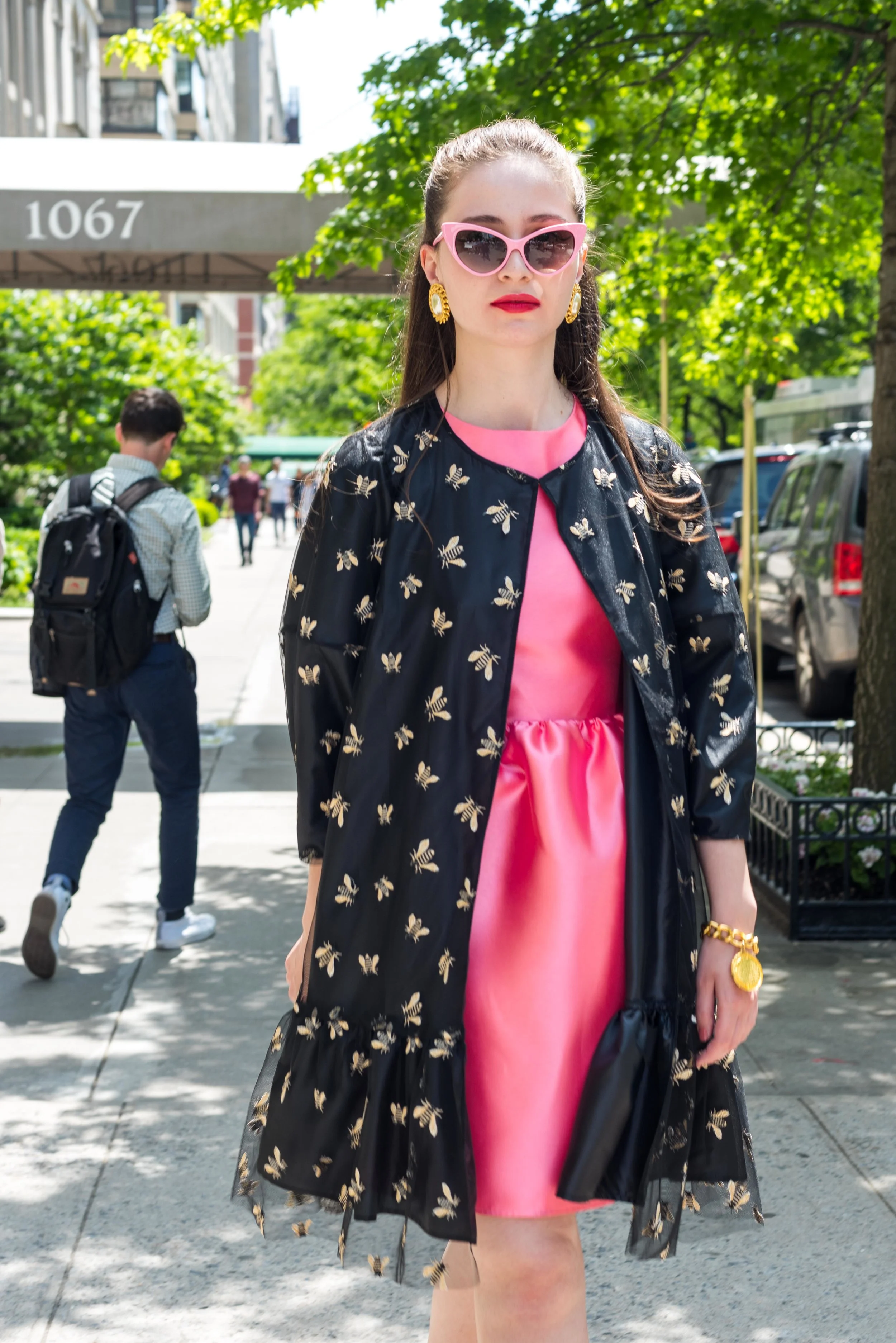 Bee embroidered tulle quick escape coat