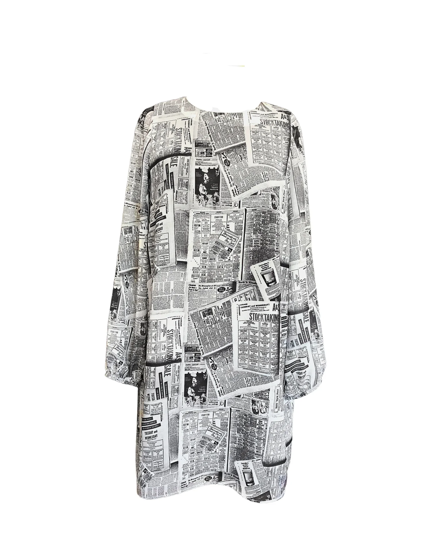 strapless open back dress Newspaper-Print Bubble Dress – New York & Company main image 0