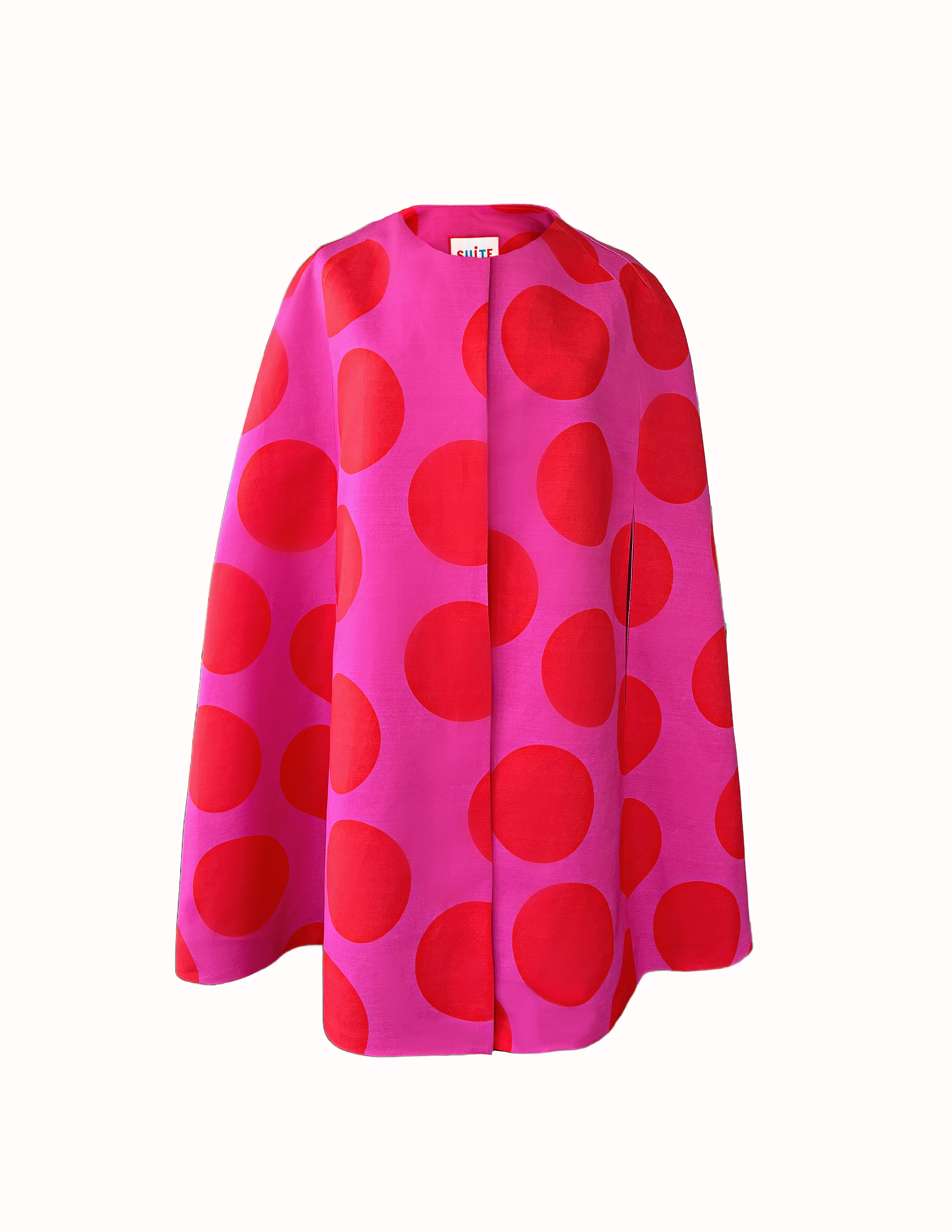red pink giant polka dot cape front.png
