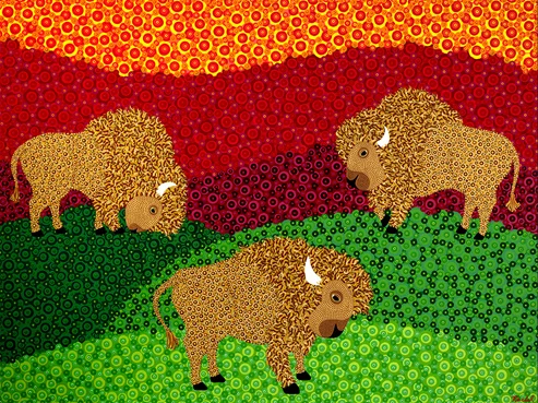Buffalo Hill, acrylic on canvas, 30" x 48"
