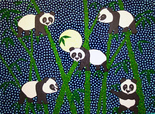 Giant Pandas, acrylic on canvas, 30" x 40"
