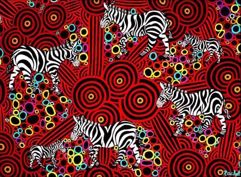 Zebra Herd, acrylic on canvas, 18" x 24"