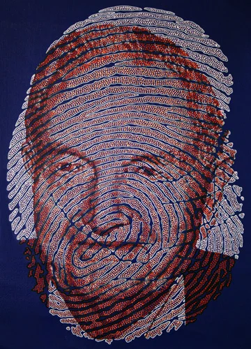 David Rockefeller, acrylic on canvas, 18" x 24"