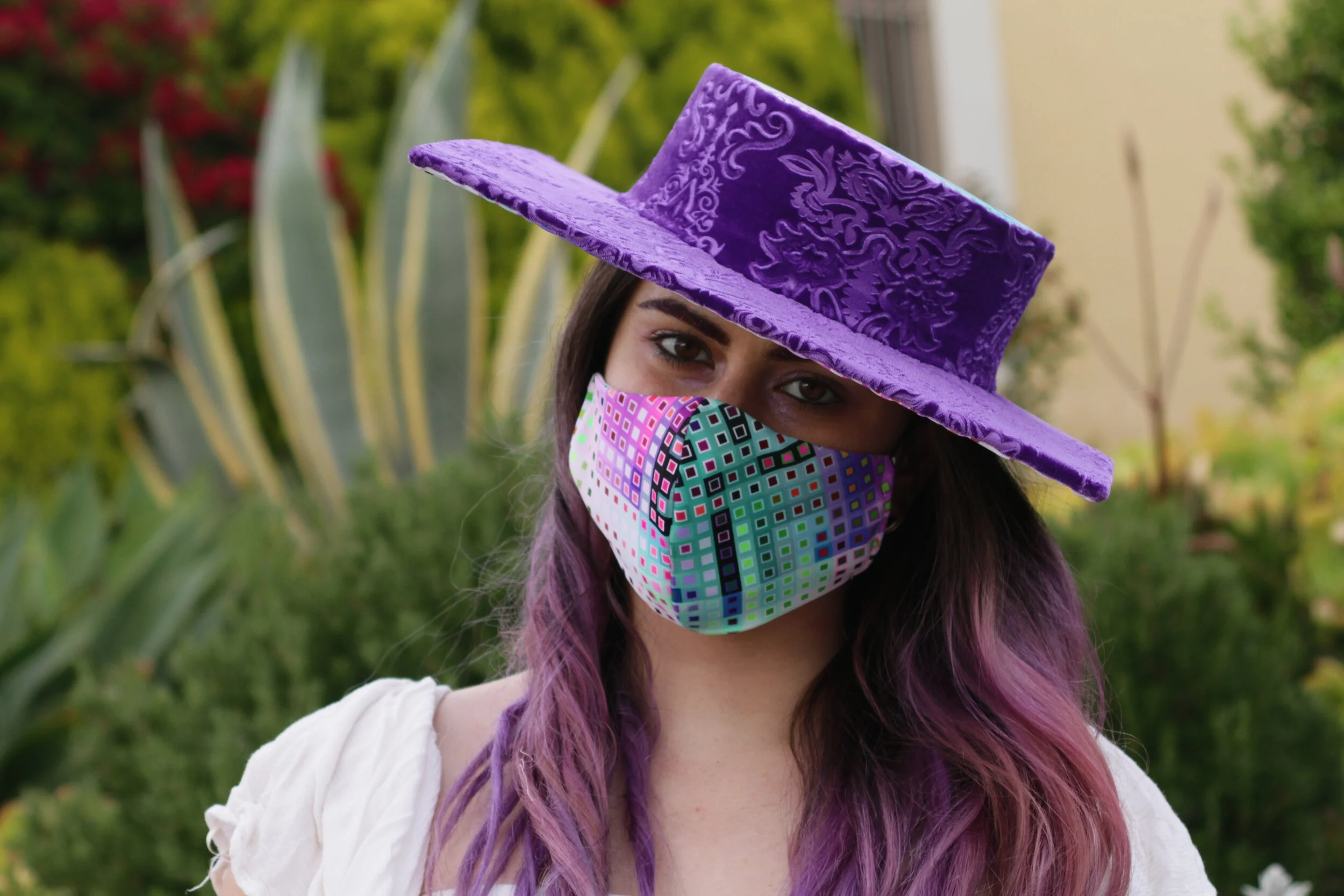 Purple Square Tetris Hat — Sarah Sokol 