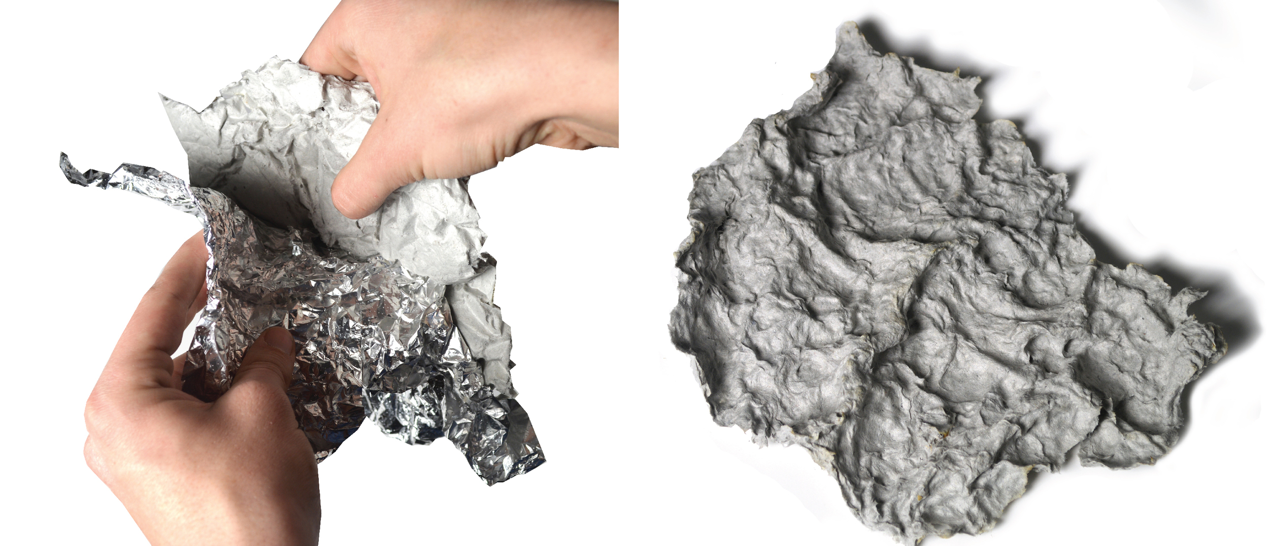 paper molded over aluminum foil