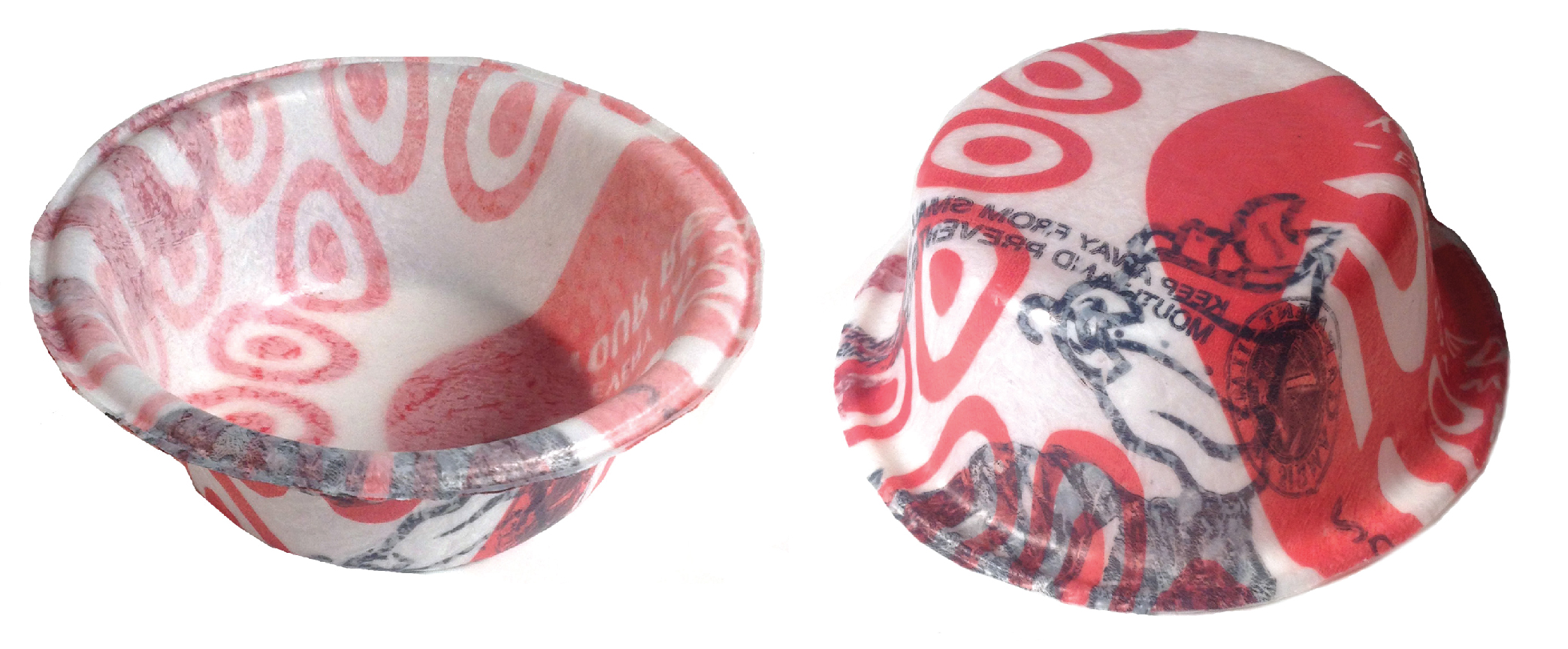 sheet plastic vacuum formed over bowl
