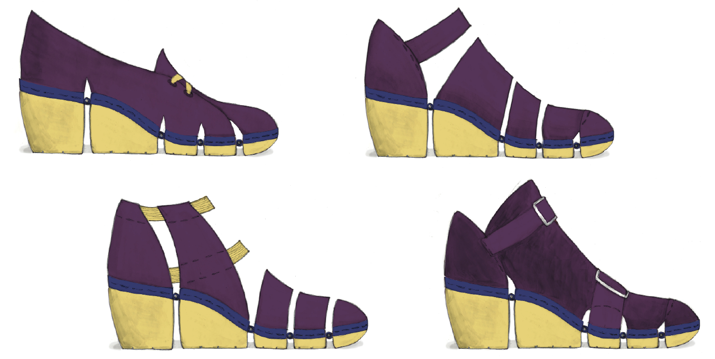 upper ideation: designs that allow the shoe to move as intended
