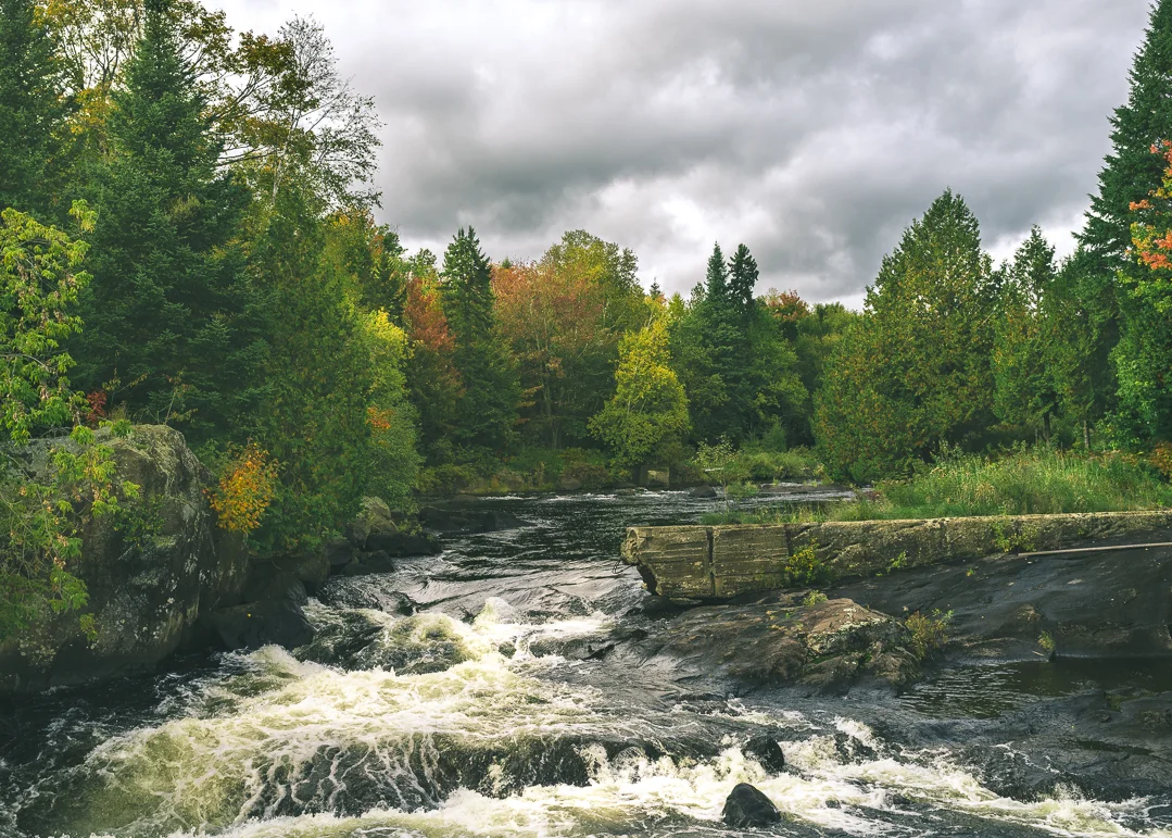 Colors starting to change in Village de Val-David Quebec.