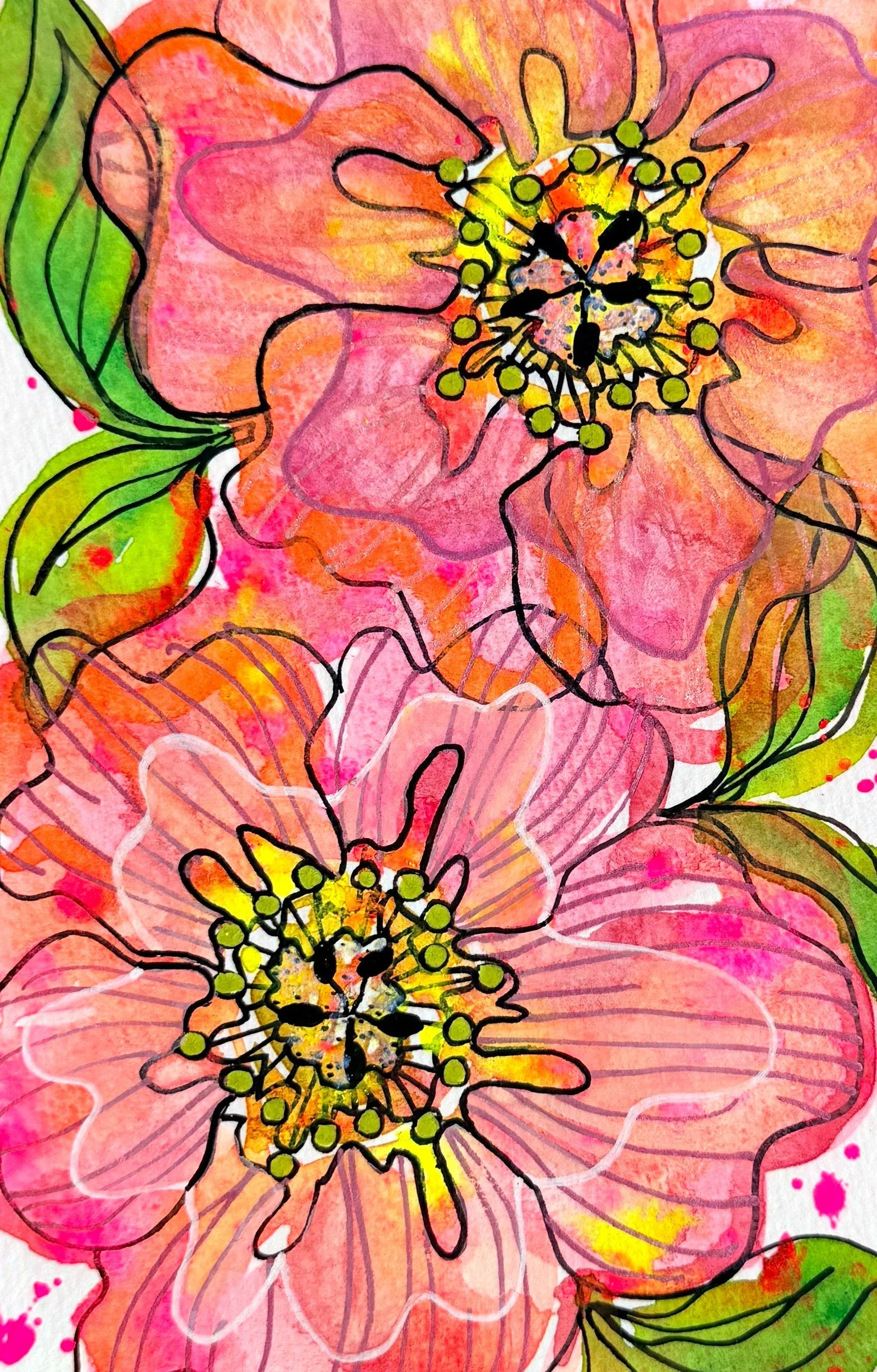 Pinstriped Petals · 4 × 6 in