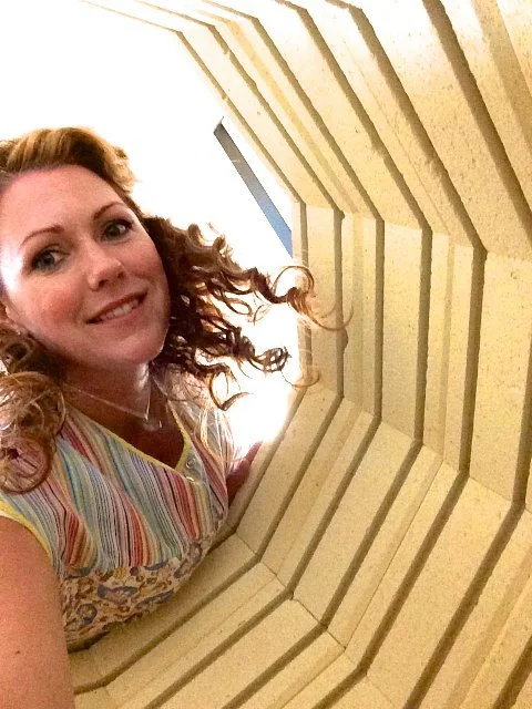Angela inside the kiln
