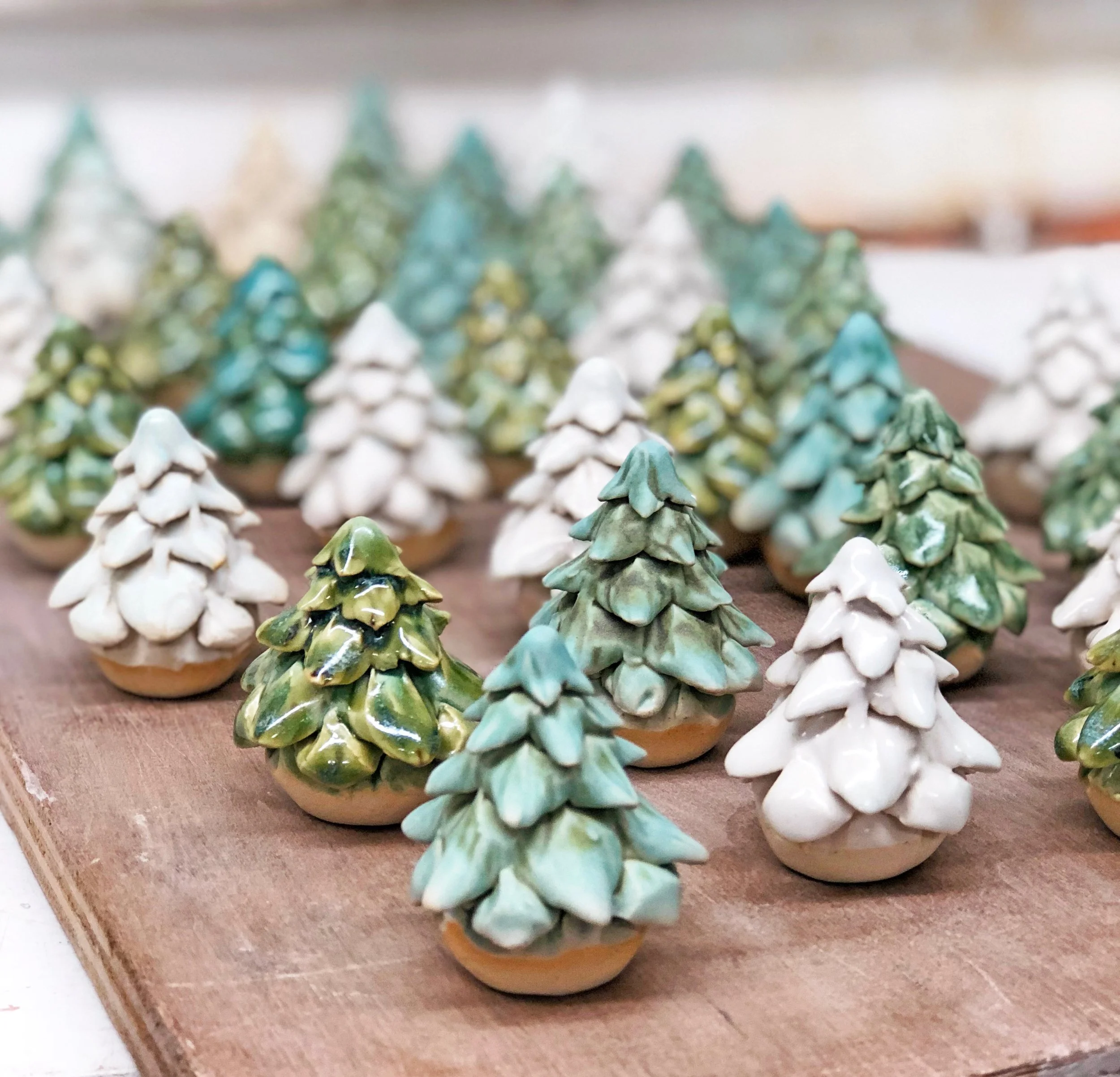 A batch of finished pine trees