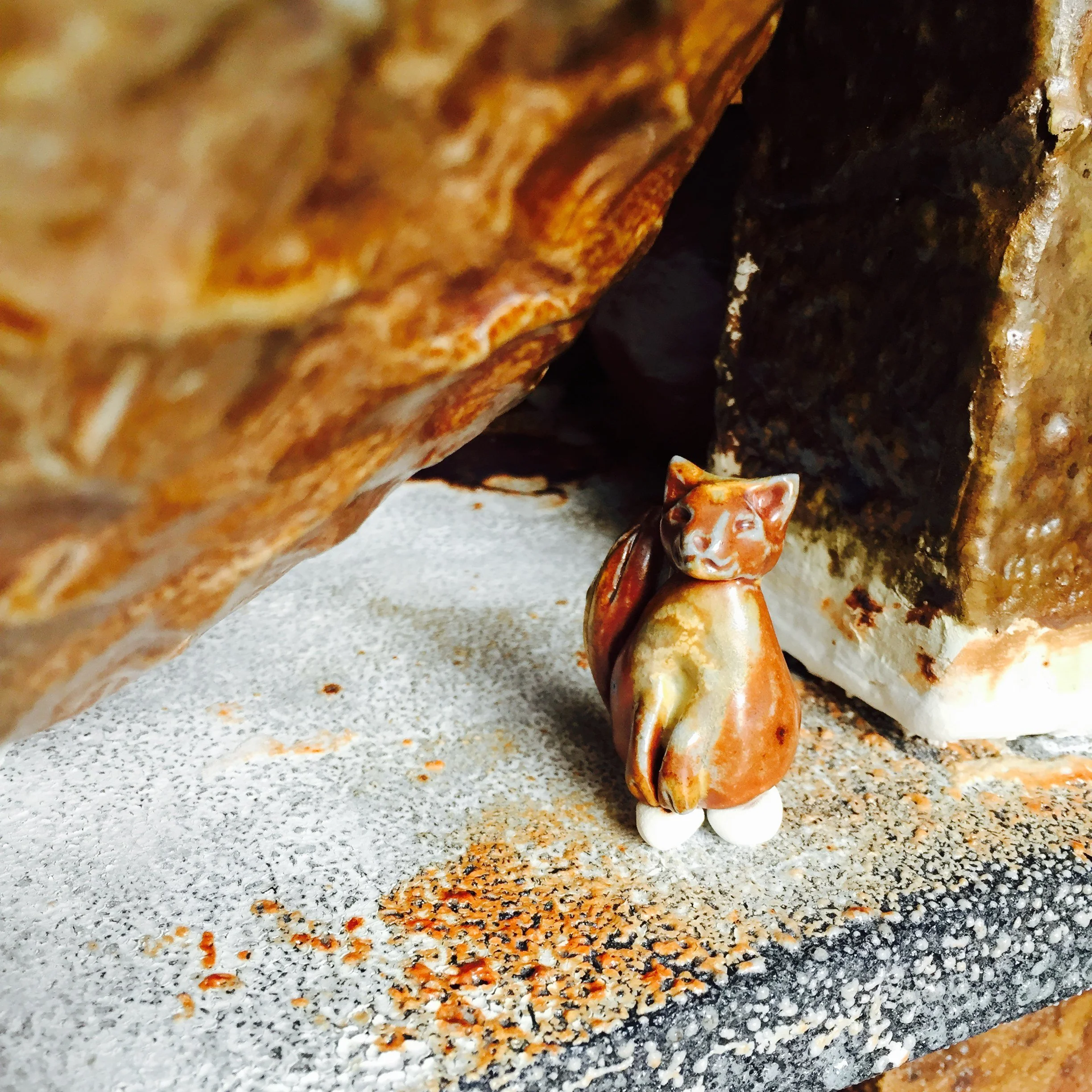 Small cat · salt-fired stoneware