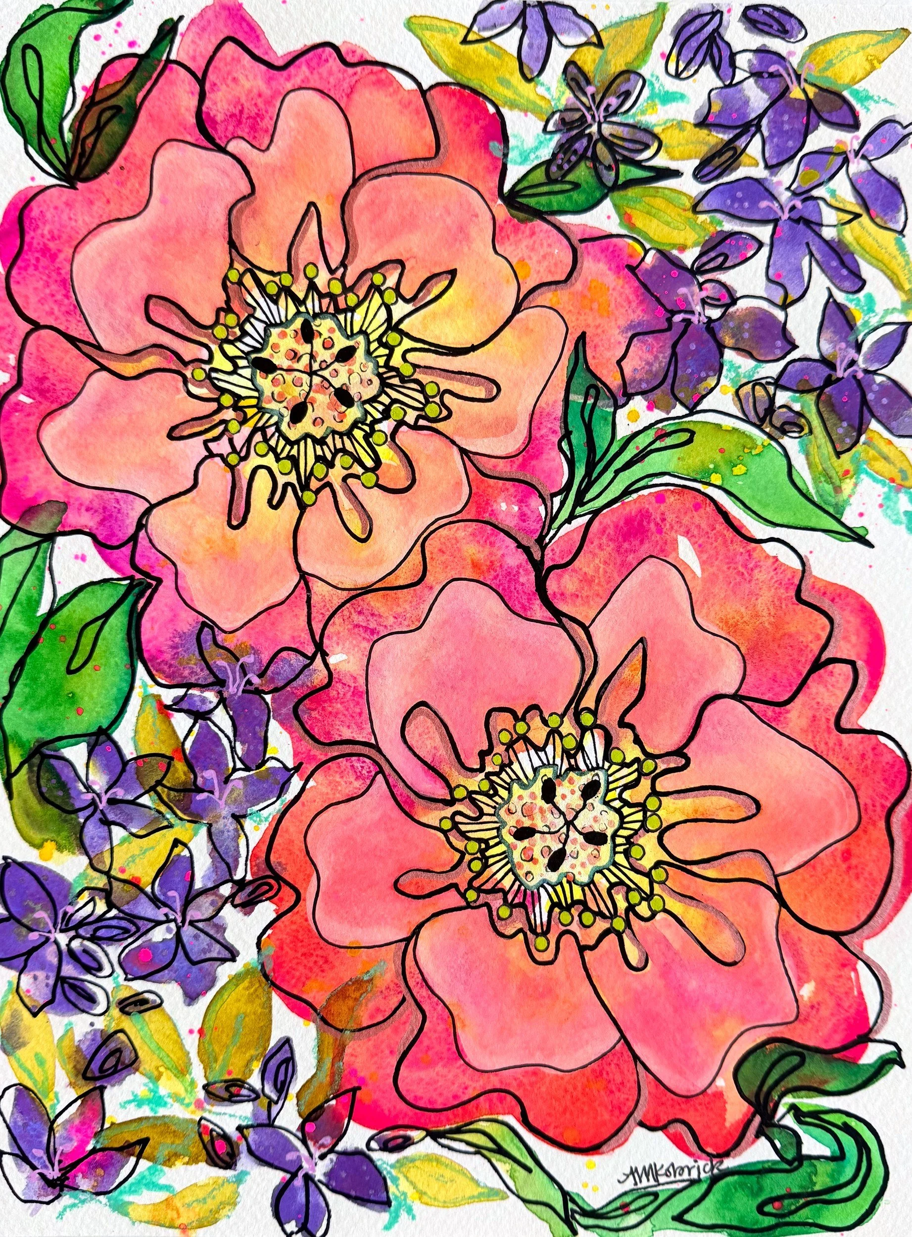 Wild Violets · 9 × 12 in
