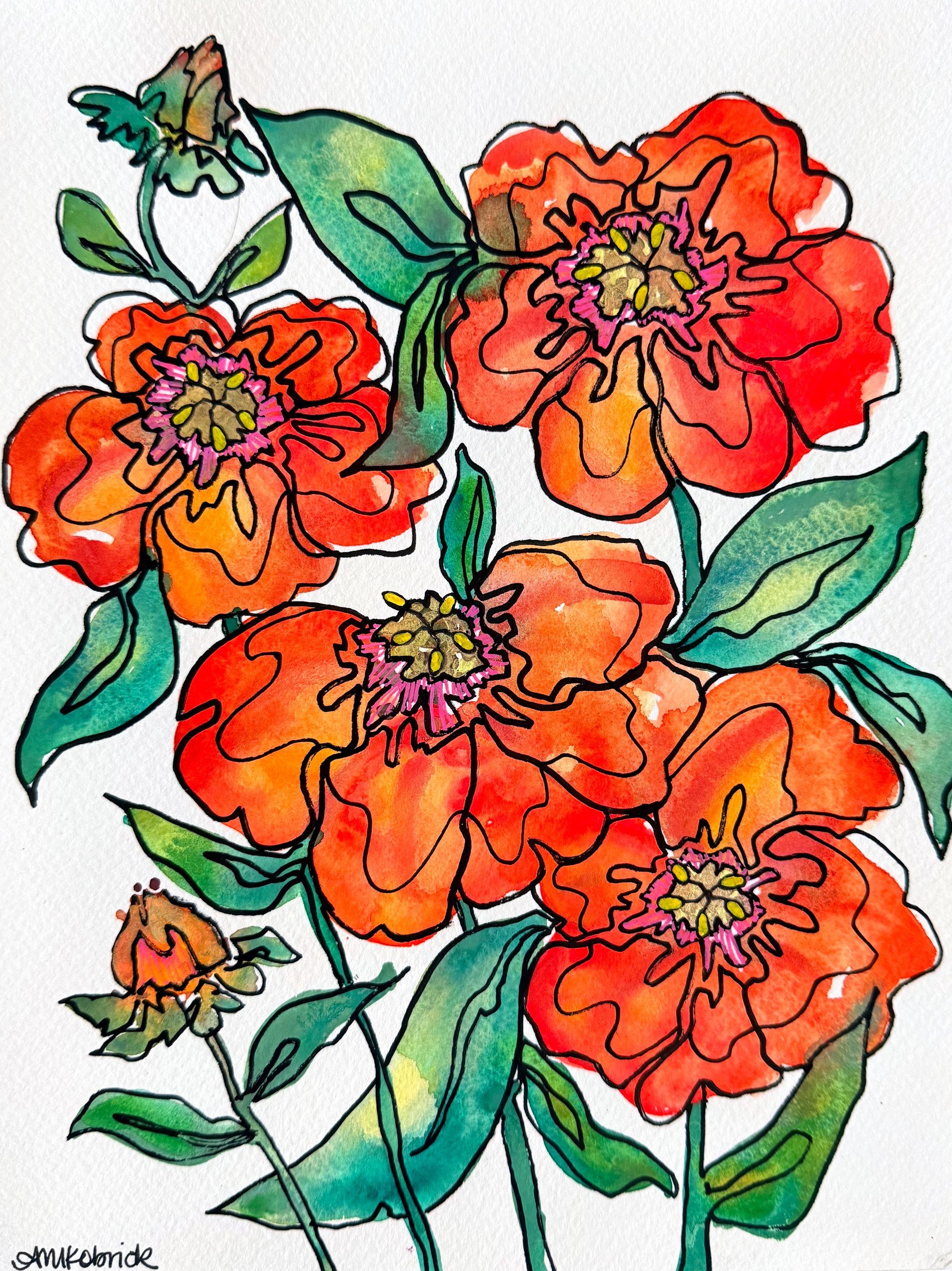 Poppies Will Put Them to Sleep · 9 × 12 in
