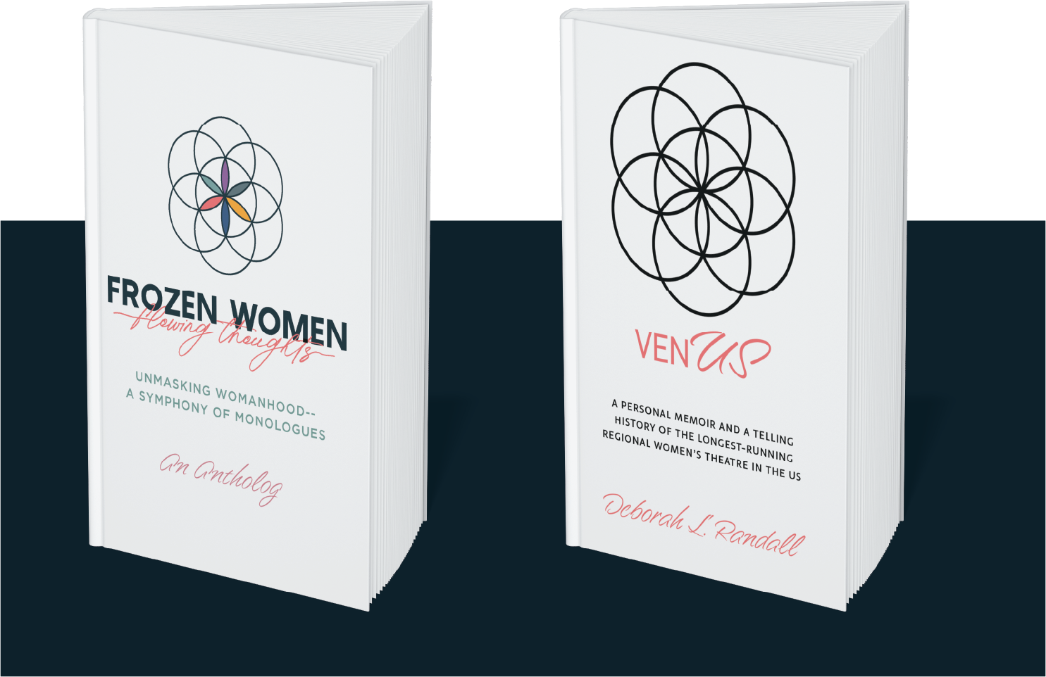 Images of book covers for Frozen Women, Flowing Thoughts and VenUS