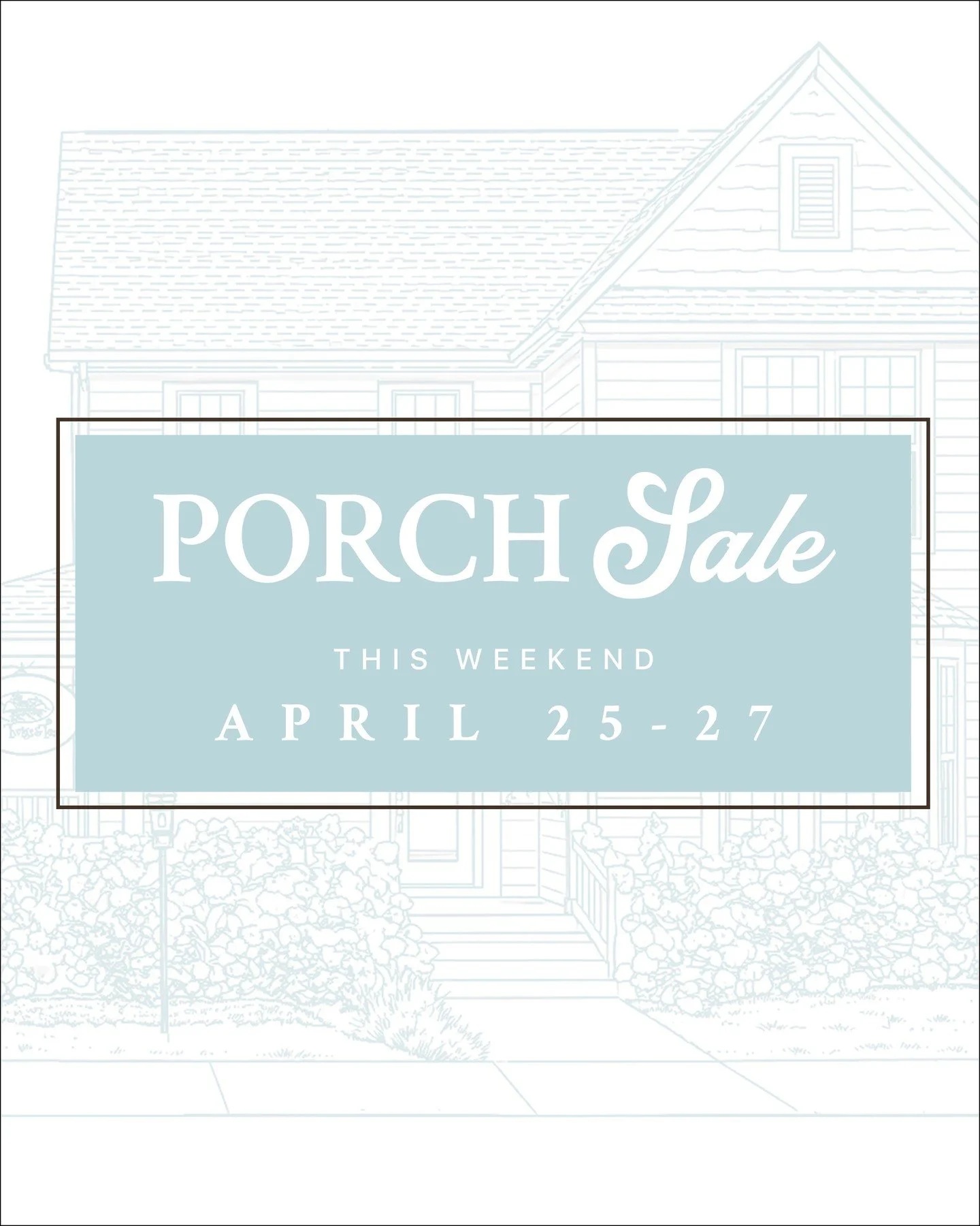 Our biggest sale of the year is ALMOST HERE ✨

April 25&ndash;27 | 10am&ndash;5pm

Up to 75% off porch finds
25% off everything inside

Don&rsquo;t miss it 💐