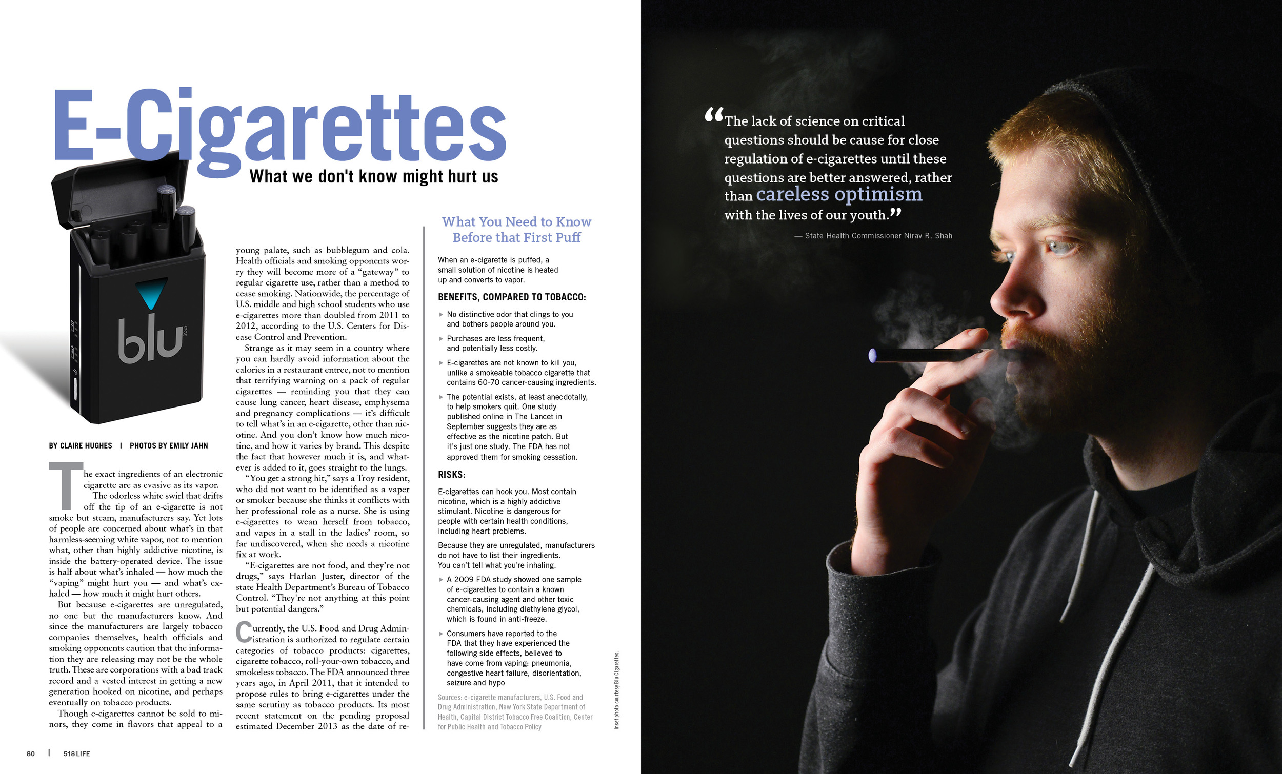 An article about the popularity of E-Cigarettes and the consequences they have on the smoker's health. More here