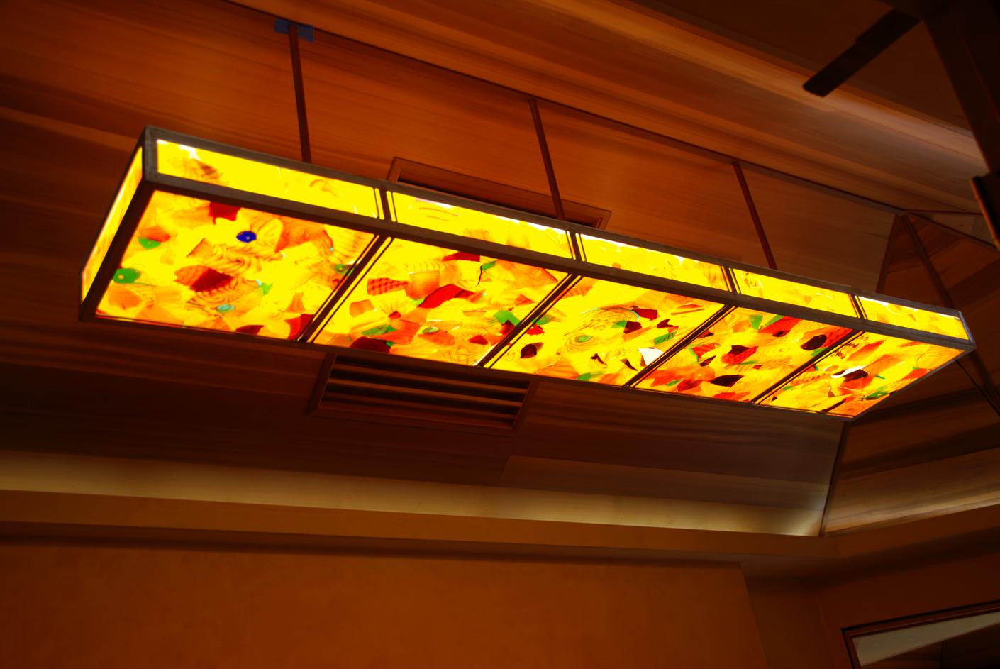 Fused Glass Lamp, "adventures in Paradise" mosaic