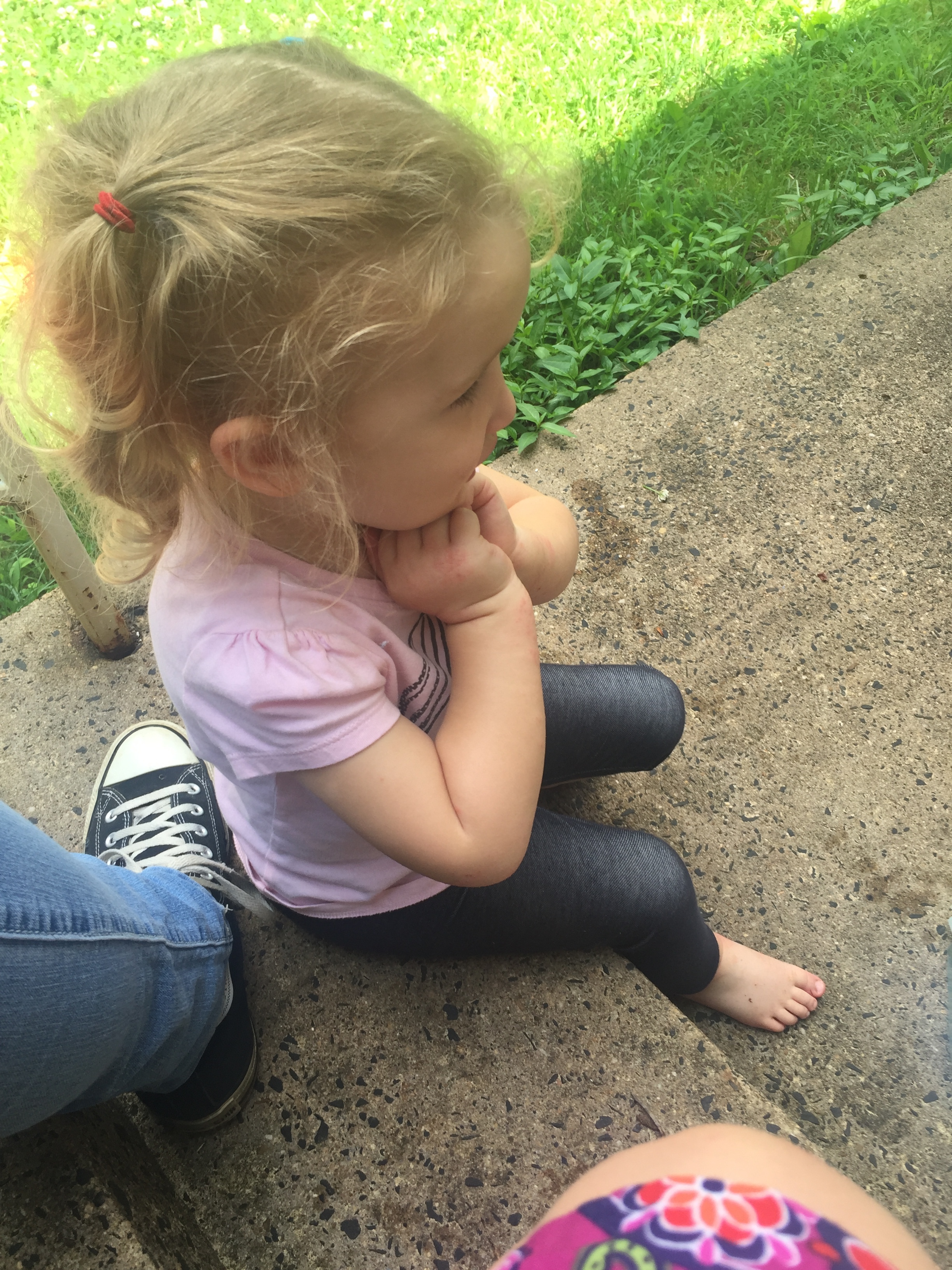 iPhone photo of my middle baby, Abby praying.