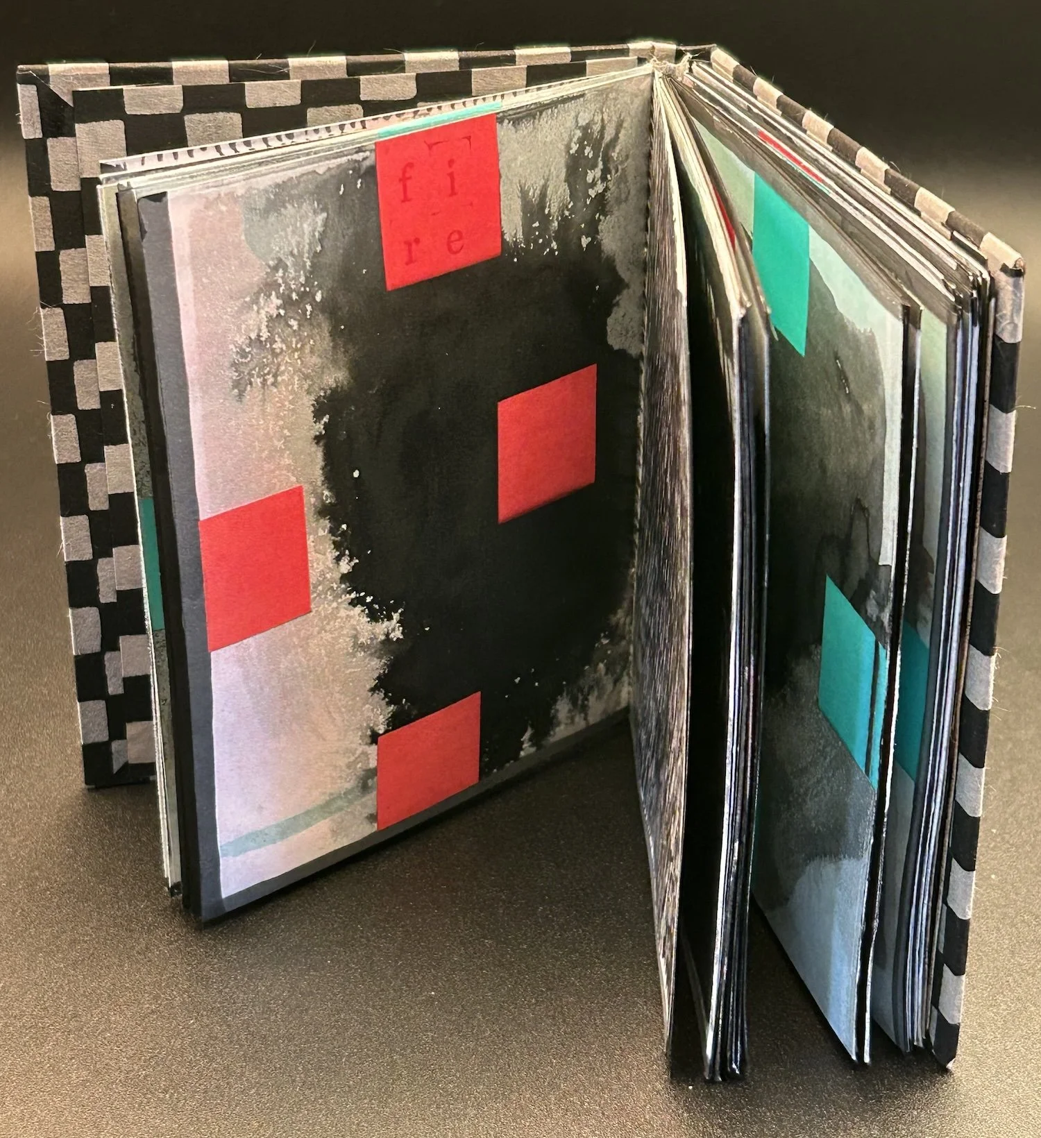 Rain and Fire, Xerox, Stamps, Paper, 5" x 7", 2025